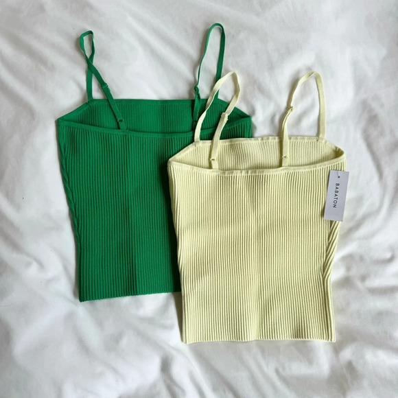 NWT Aritzia Babaton Sculpt Knit Cami Tank Bundle of 2 Yellow Green XS - Picture 5 of 5